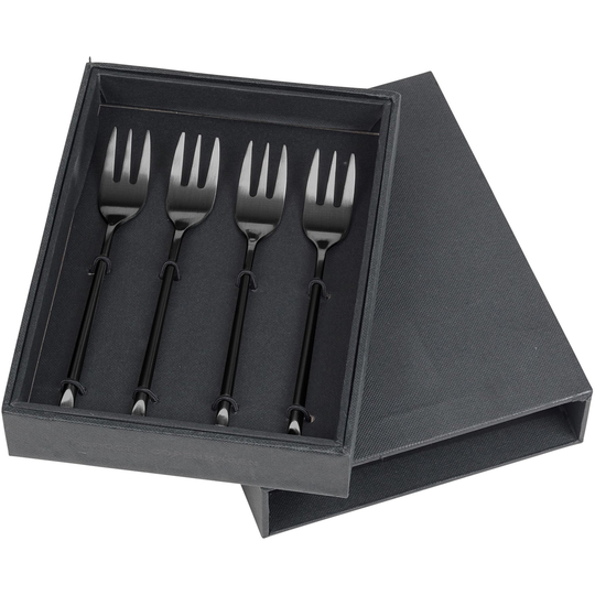 Broste Copenhagen Hune Titanium Mat Black, Tårtgafflar, 4 st.