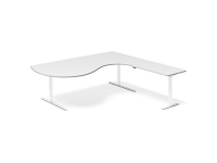 Lyft-/sänkbart bord DNA, ljusgrå 1600x2200 mm Höger 3 ben/Svart