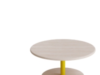 Bord Donut, Ø700 mm, höjd 350 mm, vitpigmenterad ask på gul ram