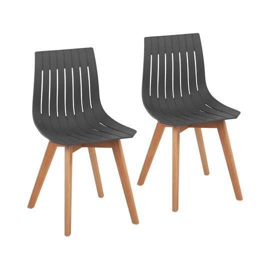 Stol - Set med 2 - Upp till 150 kg - Sittyta 50 x 47 cm - Grå