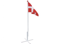 Flaggstång 180cm med fot, flagglinne, hiss och flagga
