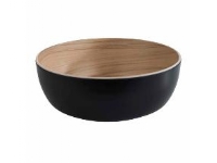Skål Frida 1.8 ltr Ø21.5x7.5 cm Melamin Svart/Träd look,1 st