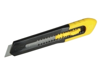 STANLEY®-kniv med 9 mm tandade blad. Praktisk och snabb tryckknapp med flera lägen. Bladet sitter fast i handtaget för ökad säkerhet