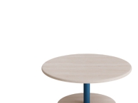 Bord Donut, Ø700 mm, höjd 350 mm, vitpigmenterad ask på blå ram