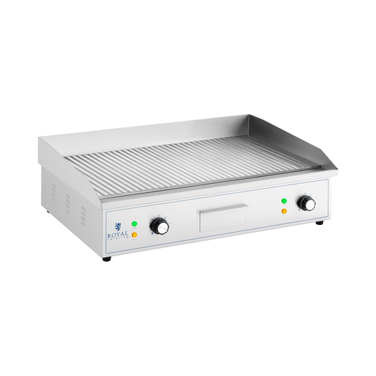 Elektriskt stekbord - 700 x 400 mm - Royal Catering - Räfflad - 4400 W