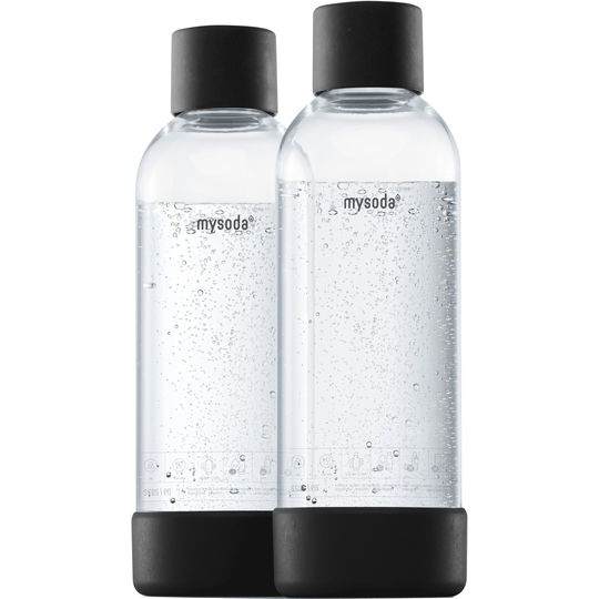 MySoda Vattenflaska 1 liter 2 st. Svart