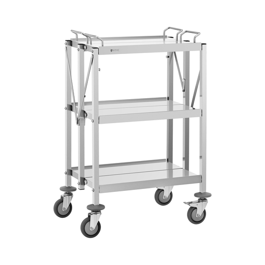 Serveringsvagn - 3 hyllor - (2x) 50 x 83 / 40 x 58 cm - 90 kg - hopfällbar - Royal Catering