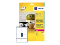 Avery Heavy Duty Laser Labels - Polyester - permanent självhäftande - vit - 99.1 x 67.7 mm 160 etikett (er) (20 ark x 8) film