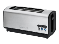Clatronic TA 3687 - Brødrister - 4 skive - 2 Holdere - rostfritt stål/sort