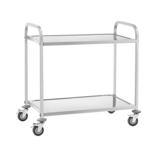Serveringsvagn - rostfritt stål - 2 hyllplan - 160 kg