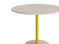 Bord Donut, Ø900 mm, höjd 720 mm, vitpigmenterad ask på gul ram