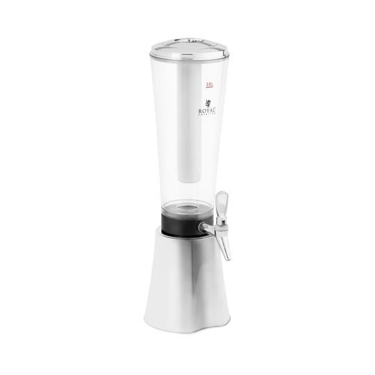 Juicedispenser - 3 l - kylsystem - för glas upp till 163 mm - med LED-belysning - silver - Royal Catering