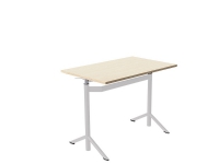 Lyft-/sänkbart bord för elever Atlas 1132, 950x600 mm, mörkgrå linoleum, vit ram