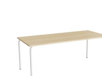 Bord Jerka 322, 1800x800 mm, birk laminat, vitstål