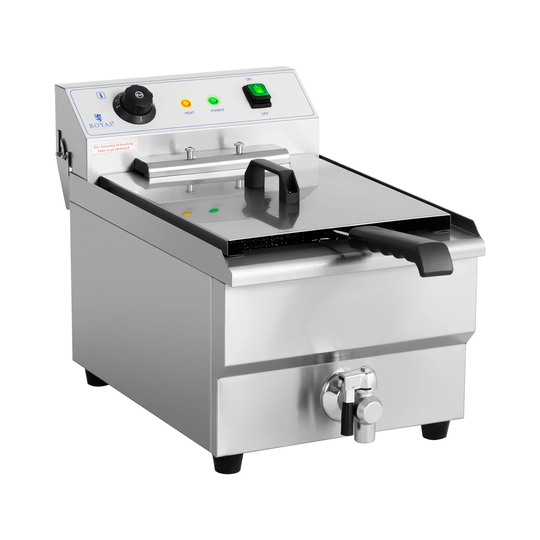 Elektrisk fritös - 16 liter - 6000 W - tappkran - kallzon