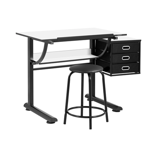 Ritbord med pall för arkitekter och konstnärer - 900 x 600 mm - Lådor