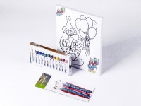 Duk med clown 24x30cm+12x12ml färg+penslar