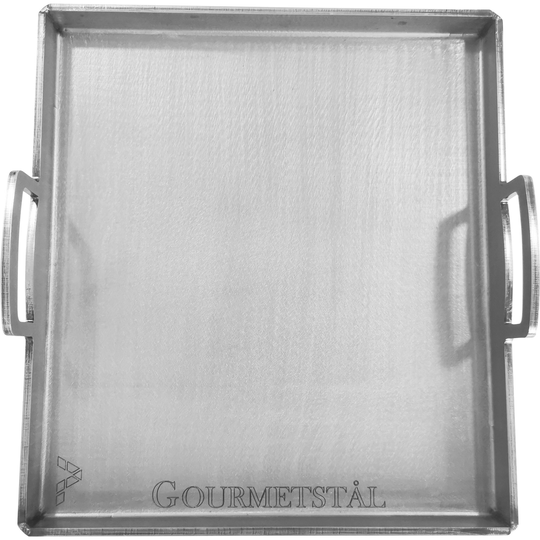 Gourmetstål Stekbord med Kant Runt 39 x 34 cm.
