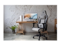 MSI - Stol - ergonomisk - hög rygg - armstöd - T-formad - lutande - textil, stål, skum med hög densitet, kolfiberläder - grå