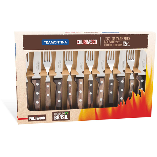 Tramontina 12 delar Churrasco Stekkniv Mörkbrunt Handtag
