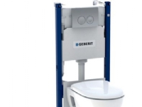 Geberit Renova sampak - vägghängd toalett/stol med softclose med inbyggd cist vit/matt krom