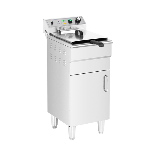 Elektrisk fritös - 13 L - 5000 W - Tappkran - Kallzon - Med underskåp