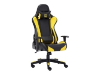 LC Power LC-GC-600BY - Stol - ergonomisk - armstöd - T-formad - lutning - svängtapp - plast, metall, skumgummi, polyuretanläder - svart, gul