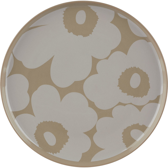 Marimekko Unikko tallrik, 20 cm, terra/white