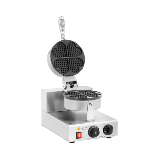 Våffeljärn - hjärtformat - 1000 W - 0 - 5 min timer - Royal Catering