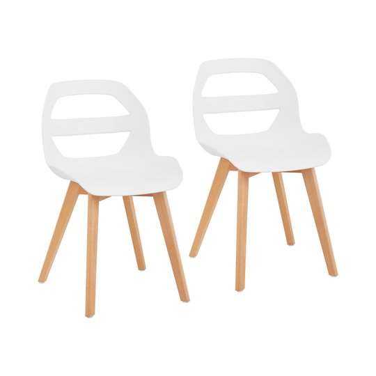 Andrahandssortering Stol - Set med 2 - Upp till 150 kg - Sittyta 40 x 38 cm - Vit