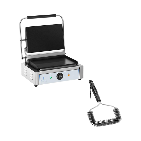 Set kontaktgrill och grillborste - Slät - 2200 W