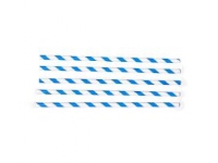 Sugerør Ø6x200 mm utan knäck Bionedbrydelig Papir Blåstribet,500 stk/ps - (500 stk.)