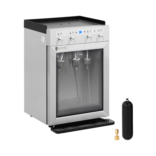 Vinkyl - Med dispenser - 4 flaskor - Rostfritt stål