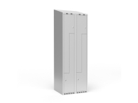 Garderob 2x400 mm Rakt tak 2-styckig pelare Z-dörr Antracit dörr Cylinderlås