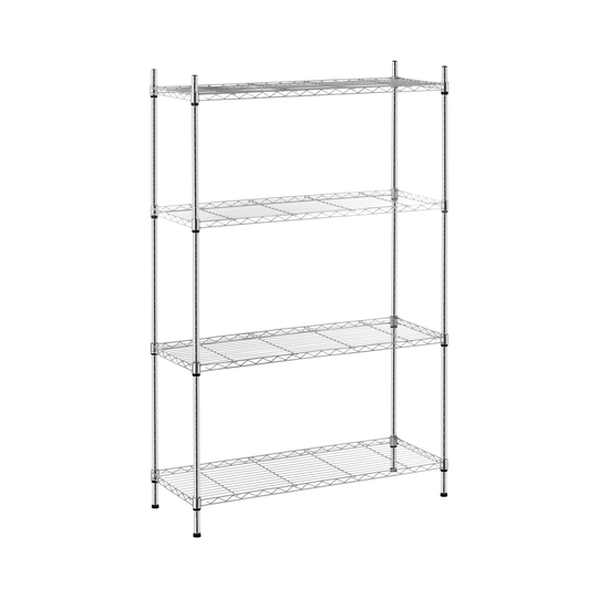 Förvaringshylla i metall - 35 x 90 x 137 cm - krom