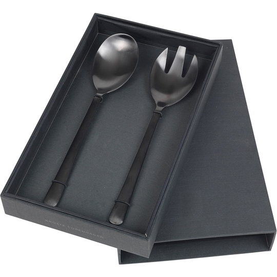 Broste Copenhagen Hune Titanium Mat Black, salladsbestick m. 2 delar