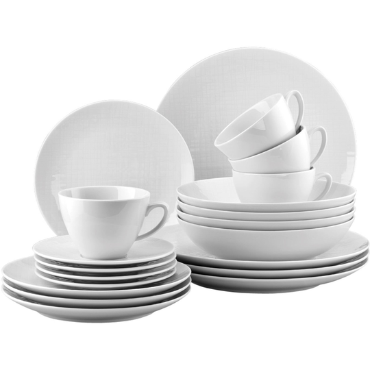 Rosenthal Mesh Vit 20 delar Middagsset med Kopp och Fat