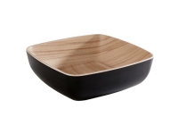 Skål Frida 0.85 ltr 16.5x16.5x5.5 cm Melamin Svart/Träd look,1 st