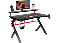 Huzaro Hero 5.0, Rak, Rektangulär form, Kolfiber, Gjuten aluminium, Spela, Hemmakontor, Svart, Röd