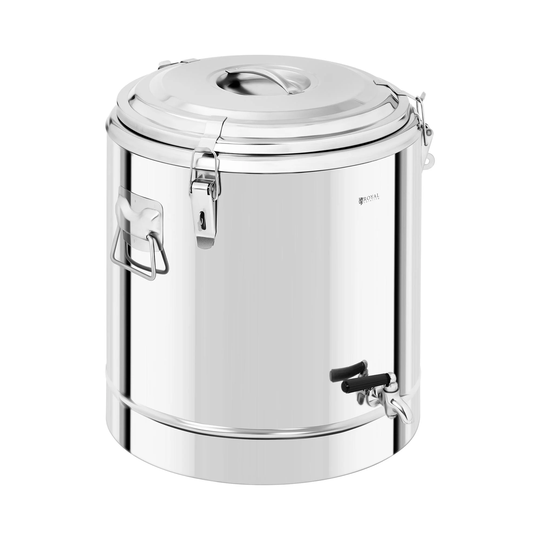 Termosbehållare med kran - 40 l - rostfritt stål