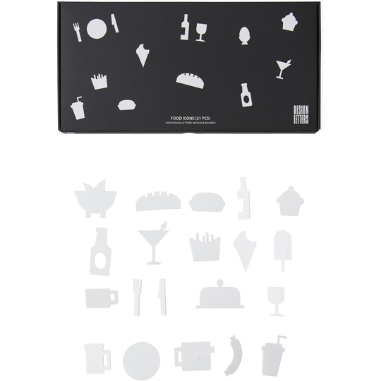 Design Letters Food Icons till Message Board (21 del) , Vit