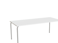 Bord Jerka 322, 1800x800 mm, ljudabsorberande vit laminat, aluminiumgrå ram