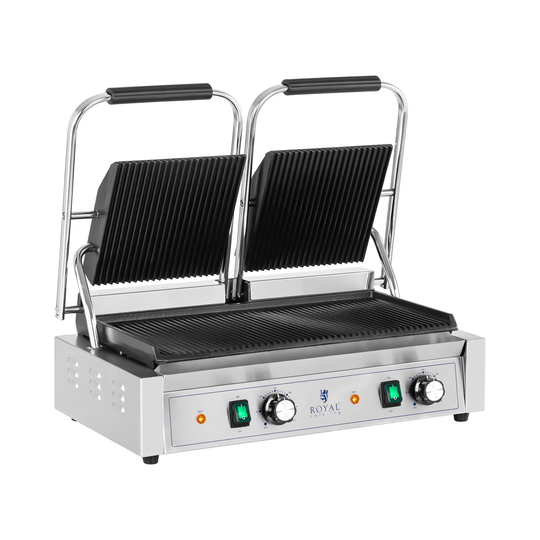 Dubbel kontaktgrill - 3600 W - Räfflad