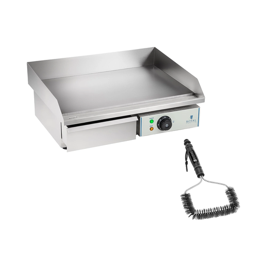 Set elektriskt stekbord med grillborste - 55 cm - Slät - 3000 W