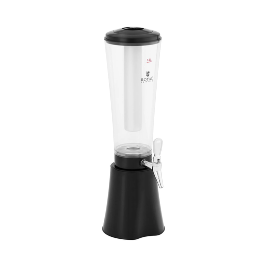 Juicedispenser - 3 l - kylsystem - för glas upp till 163 mm - med LED-belysning - svart - Royal Catering