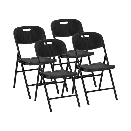 Klappstol - Set med 4 st - Royal Catering - 180 kg - Säte: 52 x 36 cm - Svarta