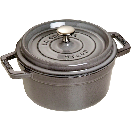 Staub Rund Gryta 22 cm 2,6 liter Grafitgrå