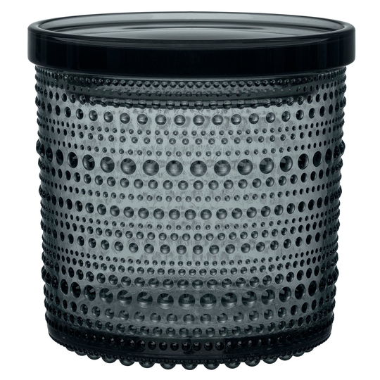 Iittala Kastehelmi burk, 11,6 x 11,4 cm. mörkgrå