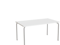 Bord Jerka 322, 1400x800 mm, ljudabsorberande vit laminat, aluminiumgrå ram