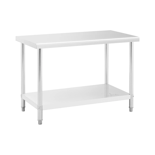 Rostfri arbetsbänk - 120 x 60 cm - 110 kg lastkapacitet